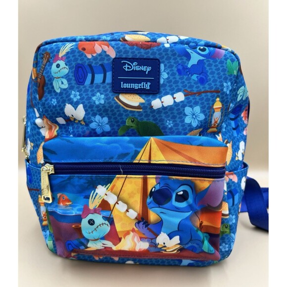 Loungefly Disney's Stitch Camping Cuties Nylon Mini Backpack New with Tages - Picture 1 of 7